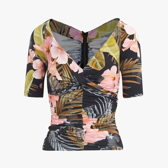 Favorite Daughter NWT The Bad Decisions Ruched Top in Hawaiian Clay Size Large - Picture 9 of 10